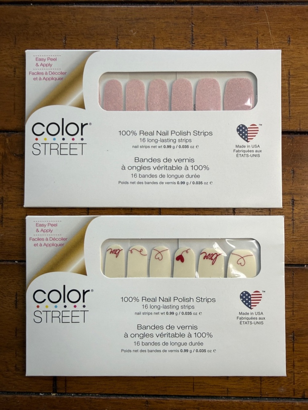 Color Street Real Nail Polish Strips Love Letter & Blushing in Flushing